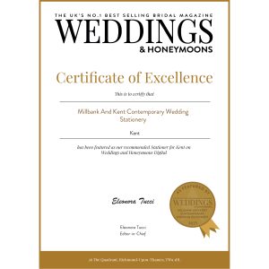 Recommended Wedding Stationery supplier for Kent