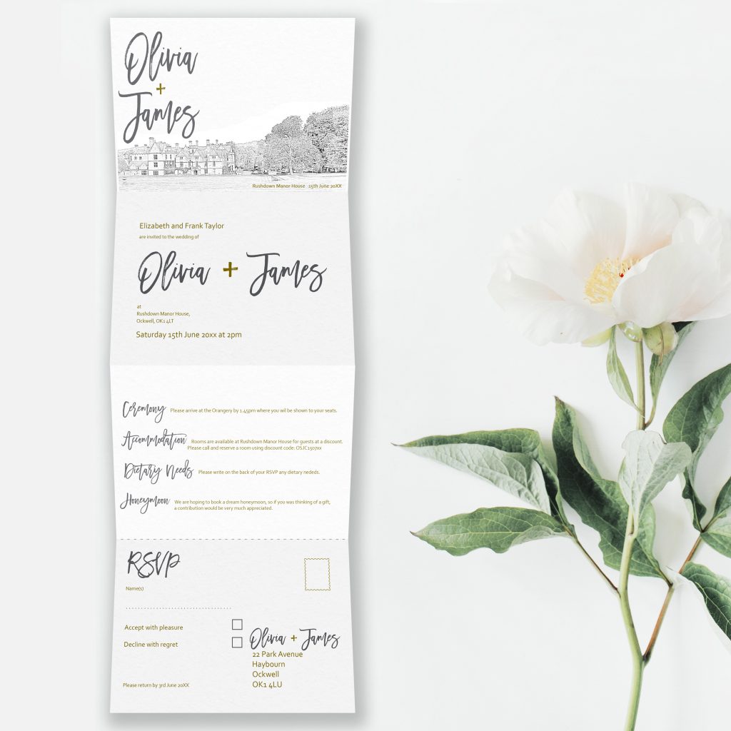 Digital Sketch of your wedding venue on your wedding stationery?
