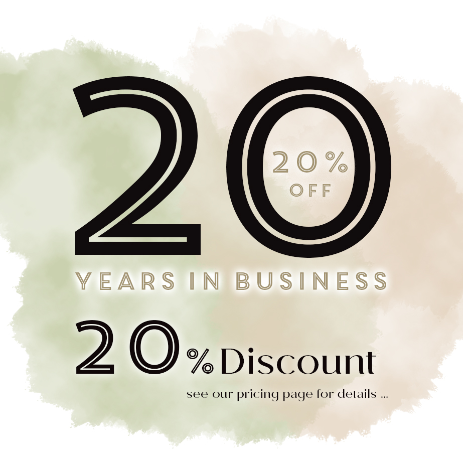 Celebrate with Us and Save on our 20th Anniversary!